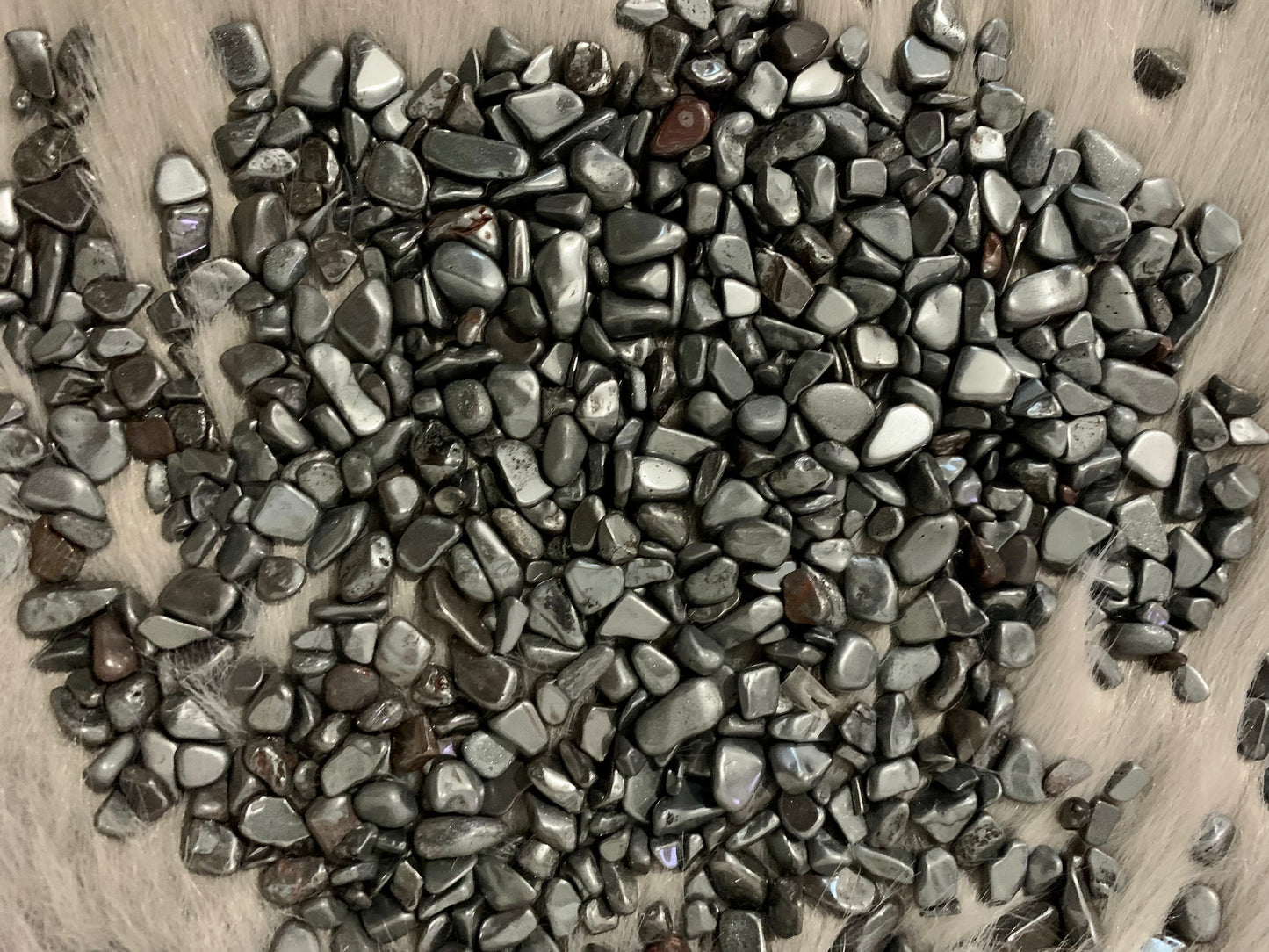 Hämatit und Bergkristall Trommelsteine