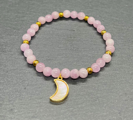 Kunzit Armband mit Mondanhänger